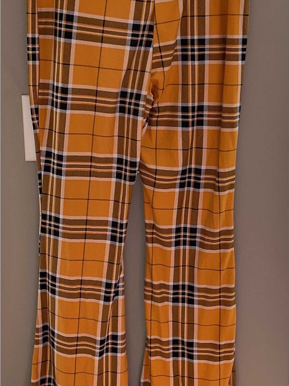 No Boundaries Mustard Yellow Plaid Wide Leg Pants